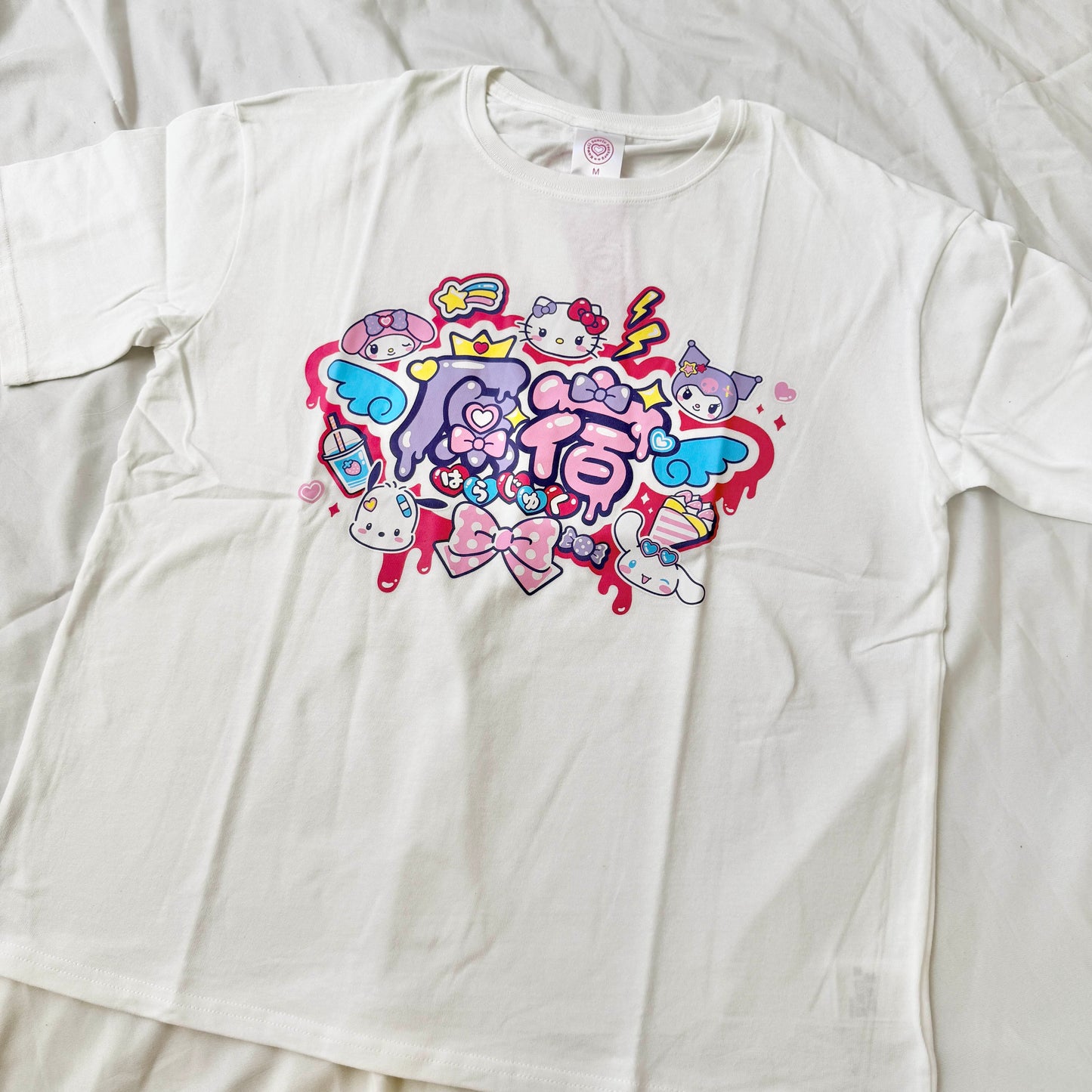 [WHITE / MEDIUM] LIMITED "Sanrio Harajuku Store" Cotton T-shirt