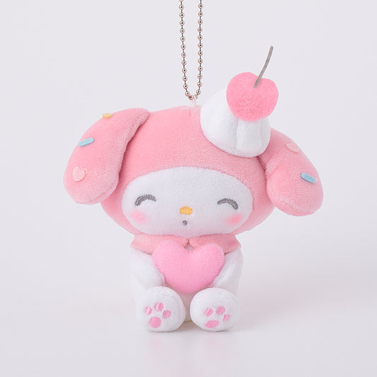 [CHERRY WHIP] "My Melody Girly Pop Heart Munyugurumi" Plush Keychain