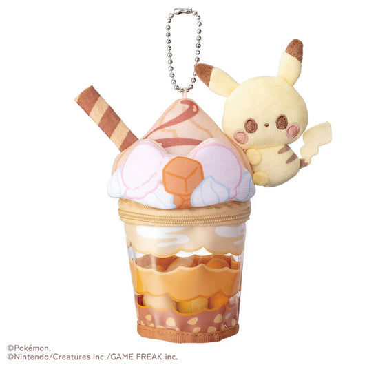 [PIKACHU] "Pokemon Pokepeace Blueberry Parfait" Plush Keychain