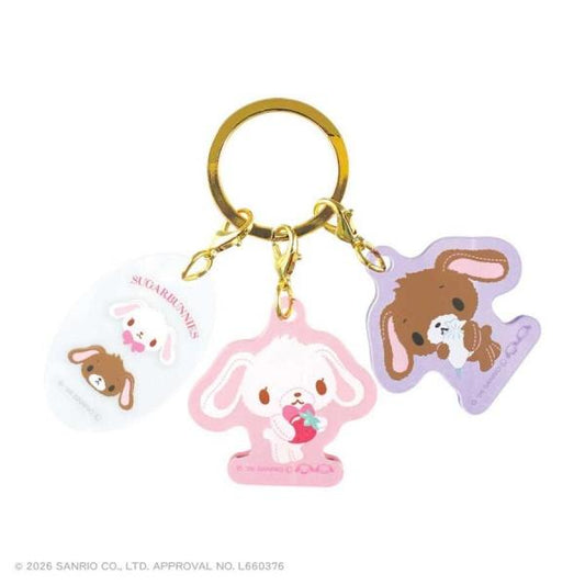 "Sugarbunnies" Triple Charm Keychain