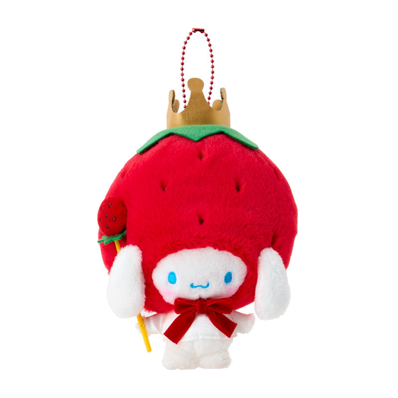 [CINNAMOROLL] "Sanrio Become Strawberry King" Plush Keychain