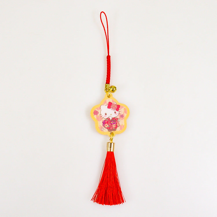 [HELLO KITTY] "Sanrio Japanese Heart Romance" Netsuke Acrylic Keychain