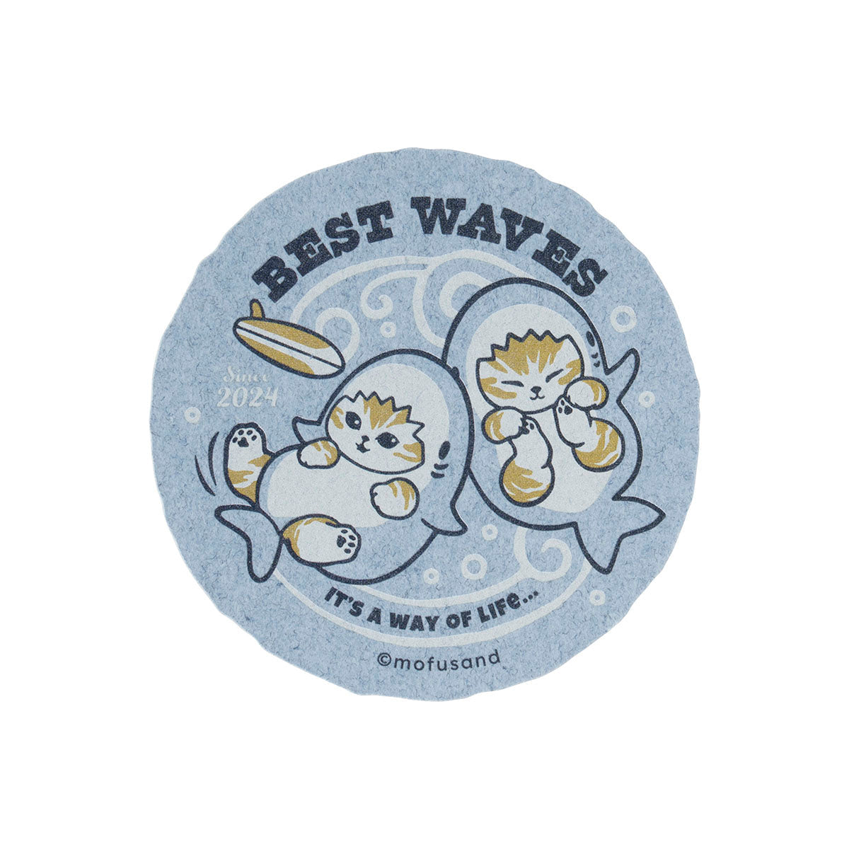 [BEST WAVES] "Mofusand BOARD SHARK!" Die-Cut Sticker