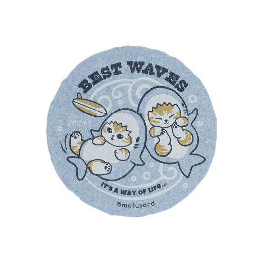 [BEST WAVES] "Mofusand BOARD SHARK!" Die-Cut Sticker