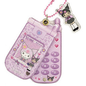 [KUROMI] "Sanrio Style Up" Slide Flip Phone Keychain