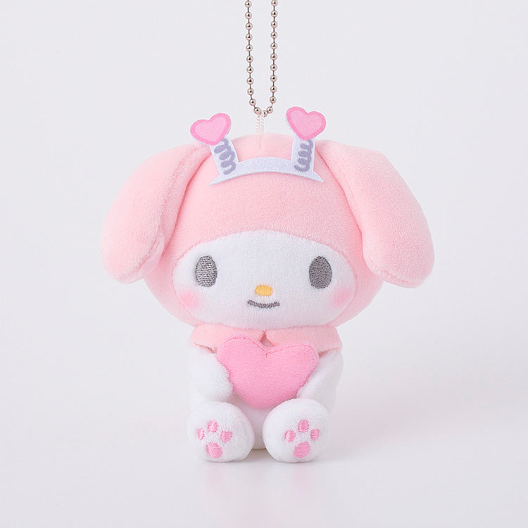 [HEART SPRING HEADBAND] "My Melody Girly Pop Heart Munyugurumi" Plush Keychain