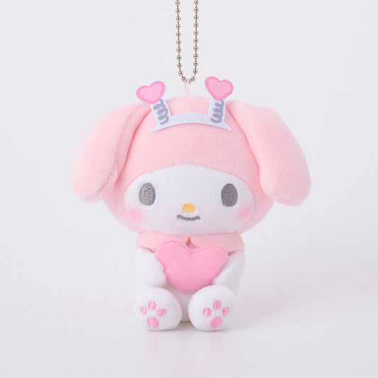 [HEART SPRING HEADBAND] "My Melody Girly Pop Heart Munyugurumi" Plush Keychain