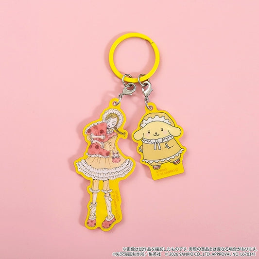 [POMPOMPURIN] LIMITED "Gokinjo Monogatari x Sanrio POP UP STORE" Double Charm Keychain
