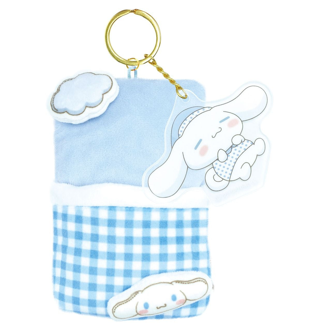 [CINNAMOROLL] "Sanrio Room Tour Series Fukafuka Futon" Plush Keychain