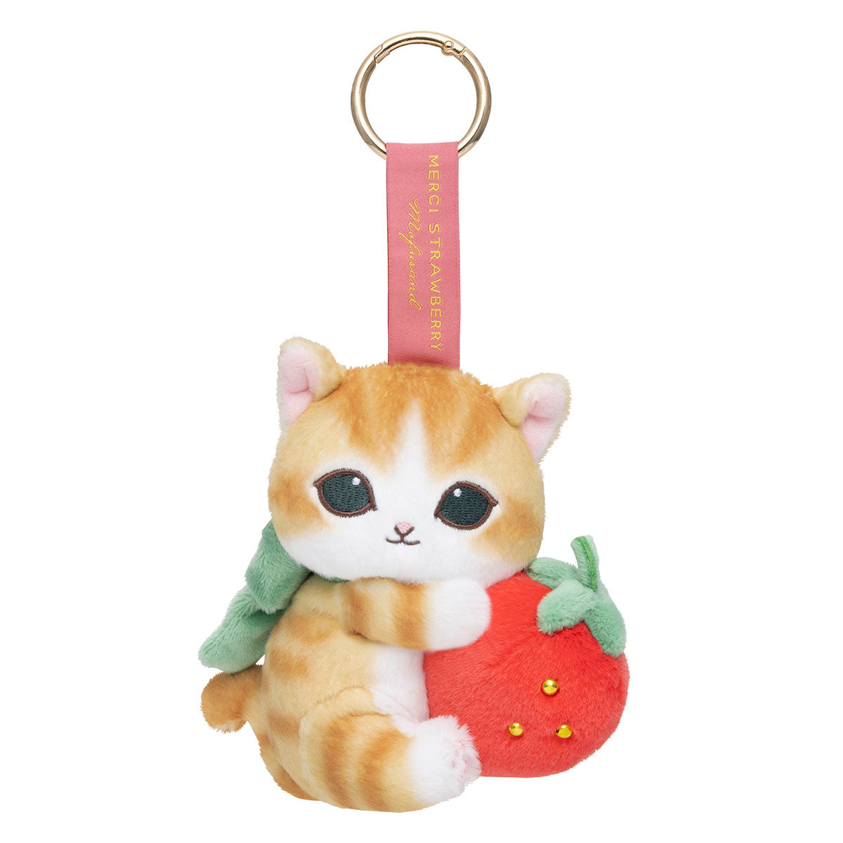 [RED] "Mofusand MERCI STRAWBERRY" Plush Keychain