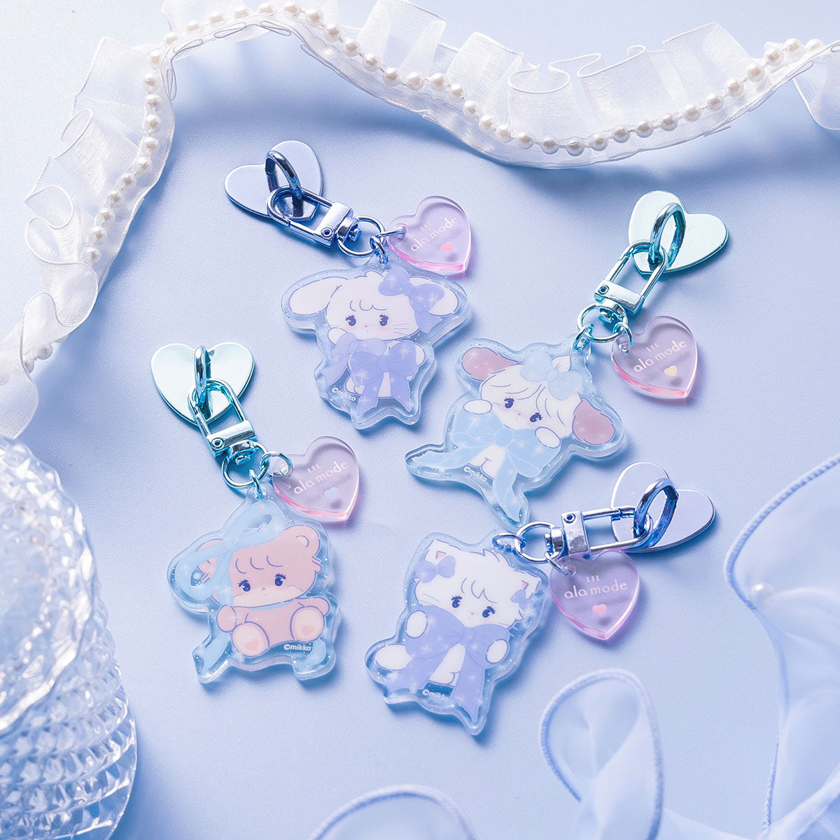 [MOUSSE] "Mikko Illustrations Blue Series" Smartphone Keychain Charm