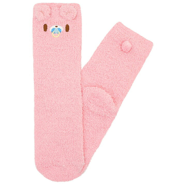 [LIGHT PINK] "Gloomy the Naughty Grizzly" Fluffy Socks