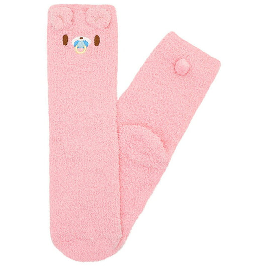 [LIGHT PINK] "Gloomy the Naughty Grizzly" Fluffy Socks
