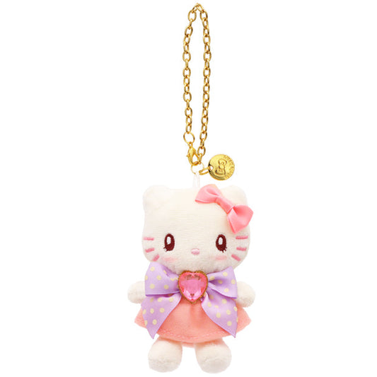 [CRYSTAL HEART BOW] "USJ Hello Kitty" Plush Keychain