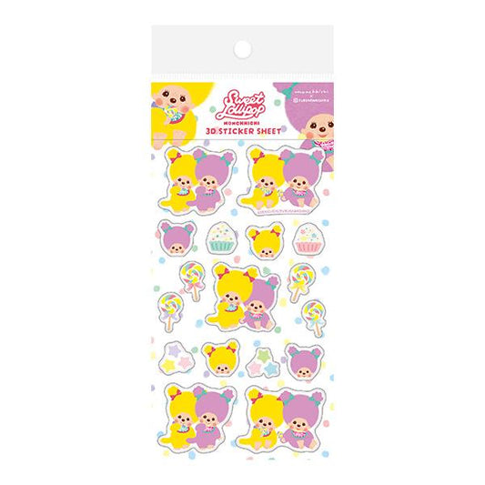 "Monchhichi Sweet Lollipop" 3D Sticker Sheet