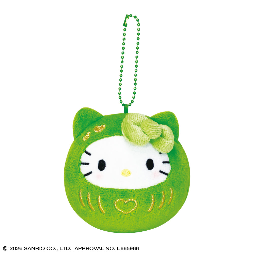[HELLO KITTY] "Sanrio Matcha Daruma" Plush Keychain