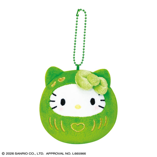 [HELLO KITTY] "Sanrio Matcha Daruma" Plush Keychain