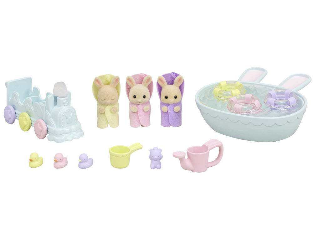 "Sylvanian Families Milk Rabbit Mitsugo-chan Love Bath" Set
