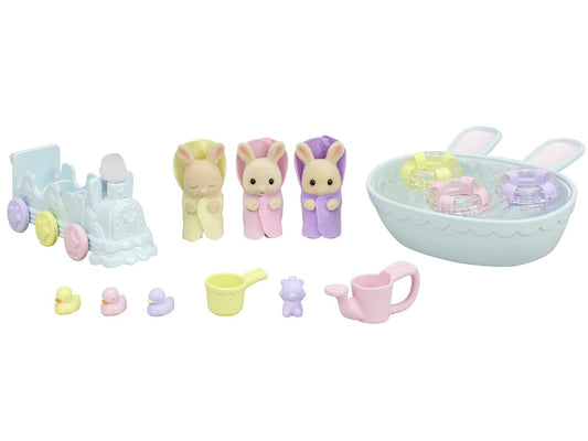 "Sylvanian Families Milk Rabbit Mitsugo-chan Love Bath" Set