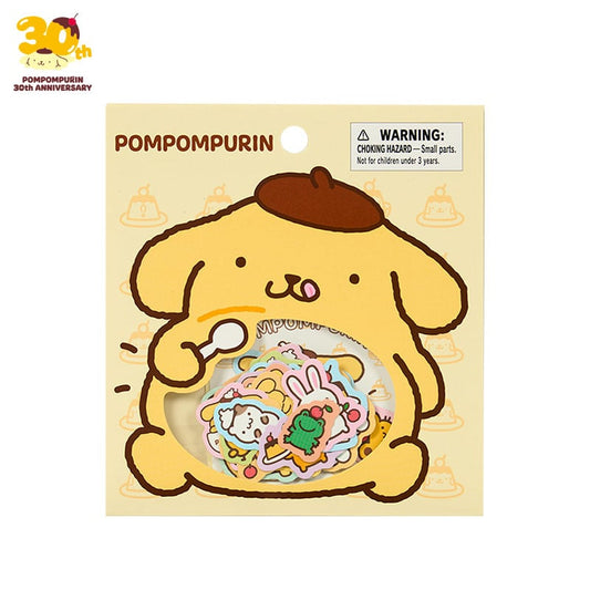 "Pompompurin Full & Happy Pudding" Sticker Set