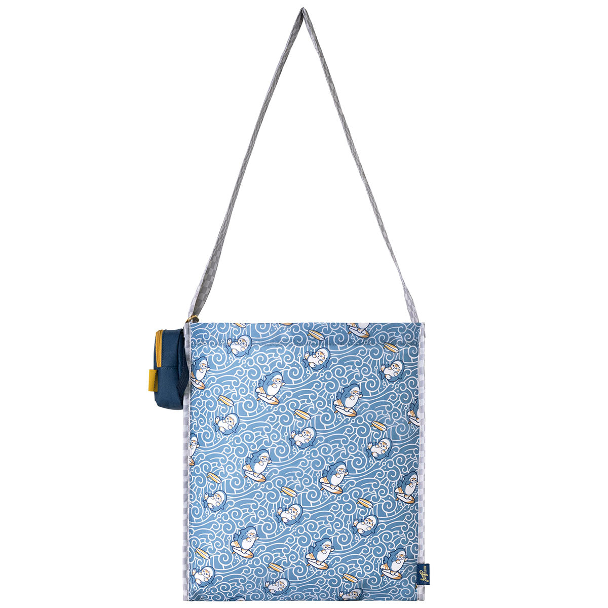 [BLUE] "Mofusand BOARD SHARK!" Eco Bag in Mini Backpack Pouch