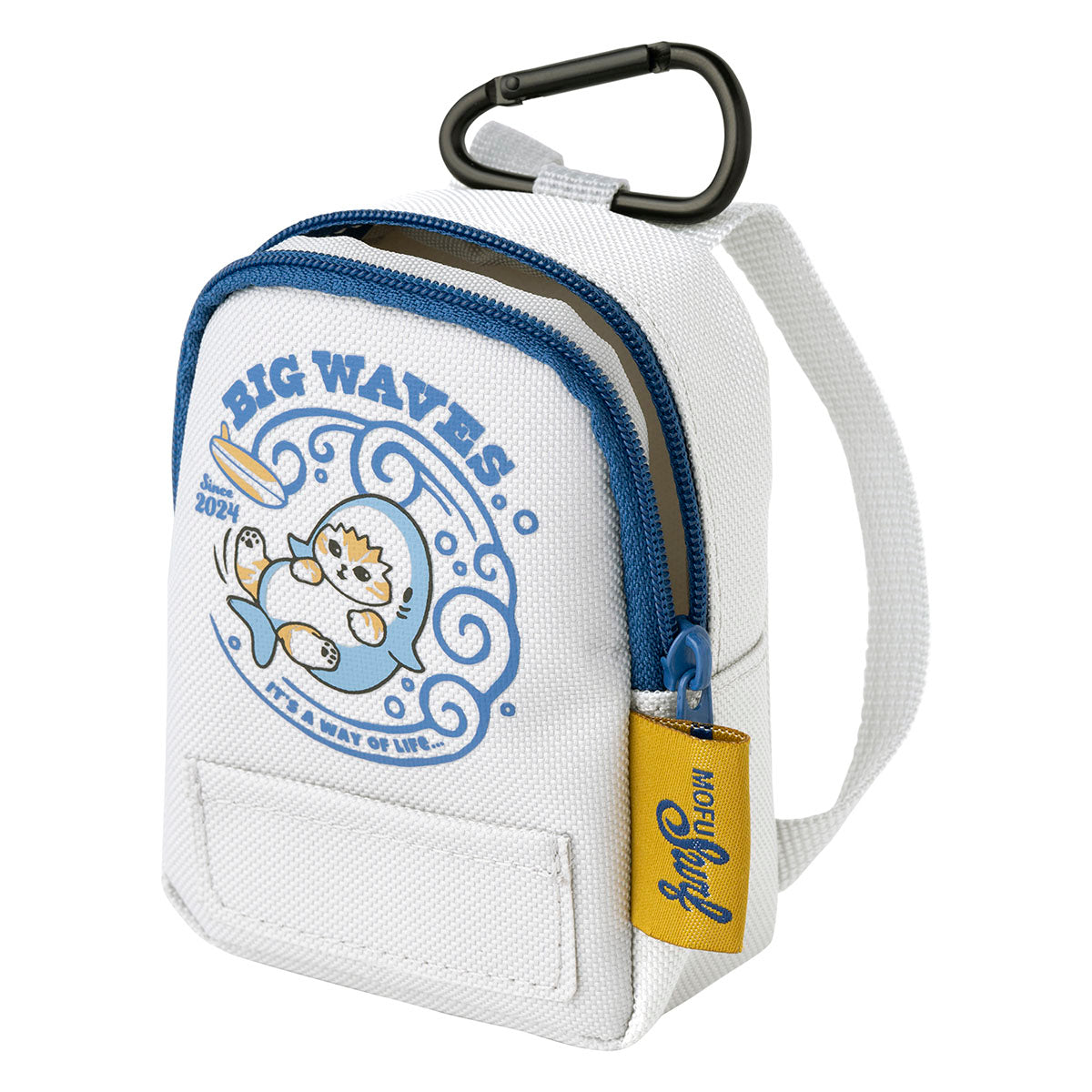 [WHITE] "Mofusand BOARD SHARK!" Eco Bag in Mini Backpack Pouch