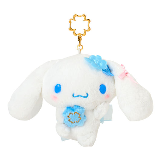 [CINNAMOROLL] "Cinnamoroll Light Blue Clover" Plush Keychain