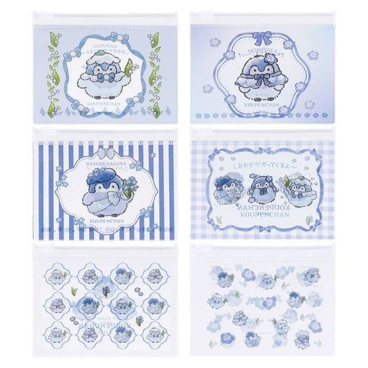 "Koupenchan Sky Blue Bouquet Slide Pouch" Blind