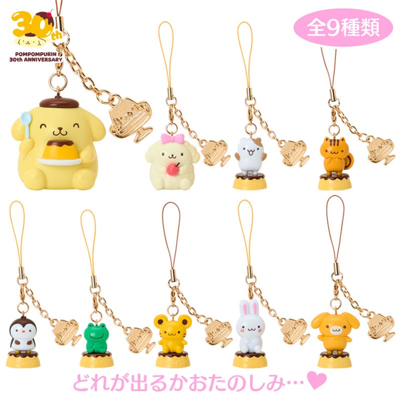 "Pompompurin Full & Happy Pudding Keychain" Blind