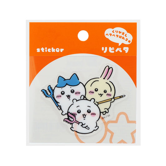 [CHIIKAWA / HACHIWARE / USAGI] "Chiikawa Ripipeta Peel & Stick" Die-cut Sticker