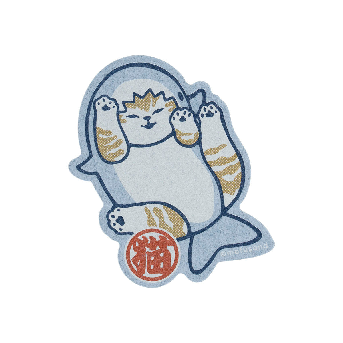 [HAPPY CAT] "Mofusand BOARD SHARK!" Die-Cut Sticker