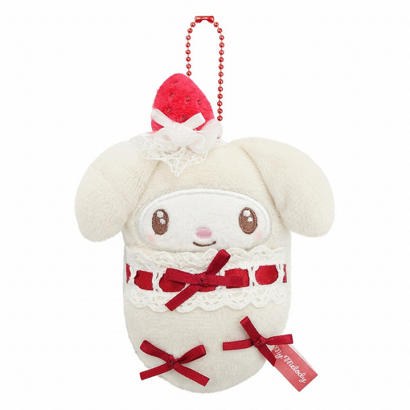 [MY MELODY] "Sanrio Shortcake & Sky Blue Cherry Cake" Baby Plush Keychain