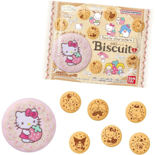 "Sanrio Embroidered Can Badge & Biscuit 4" Blind