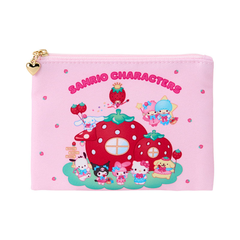 "Sanrio Become Strawberry King" Flat Pouch