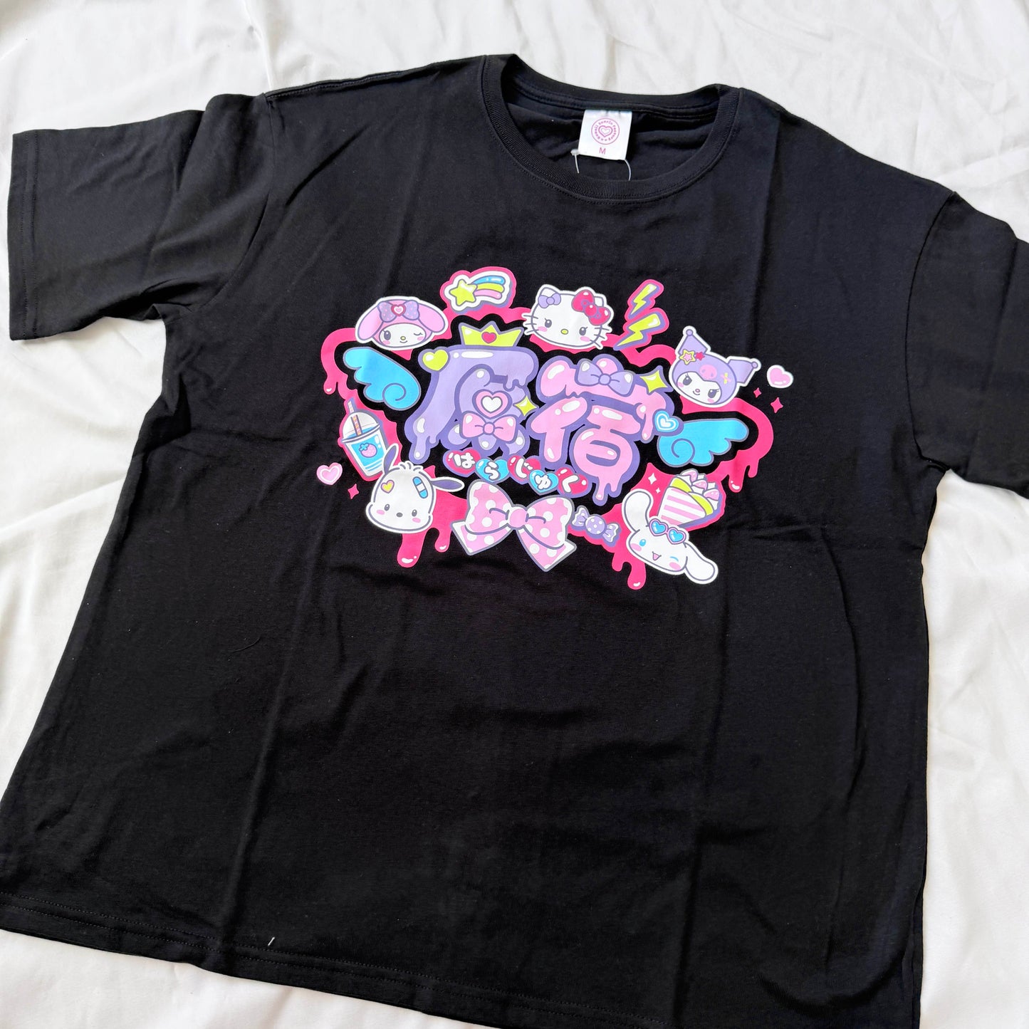 [BLACK / LARGE] LIMITED "Sanrio Harajuku Store" Cotton T-shirt