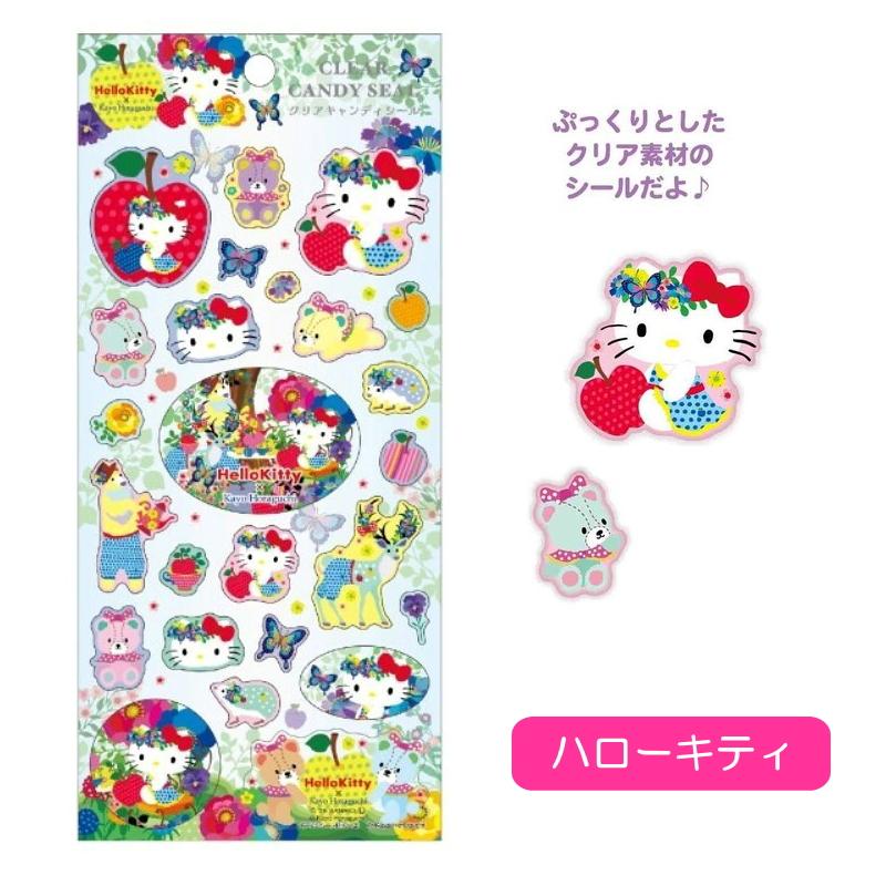[HELLO KITTY] "Sanrio x Kayo Horaguchi" Clear Candy Sticker Sheet