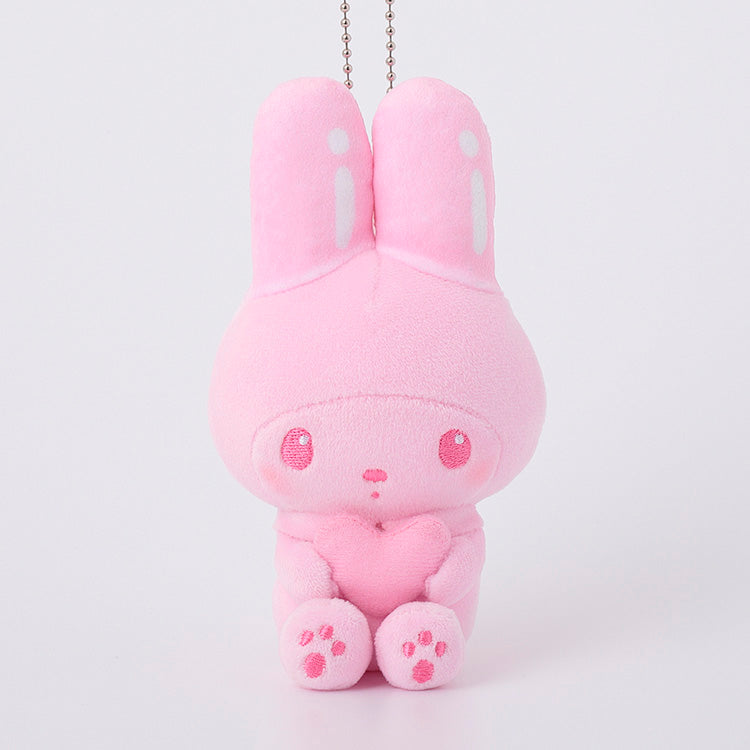 [GUMMY SHINY] "My Melody Girly Pop Heart Munyugurumi" Plush Keychain