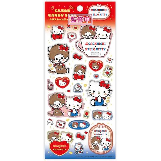 [HELLO KITTY / ORIGINAL] "Monchhichi x Sanrio" Candy Sticker Sheet