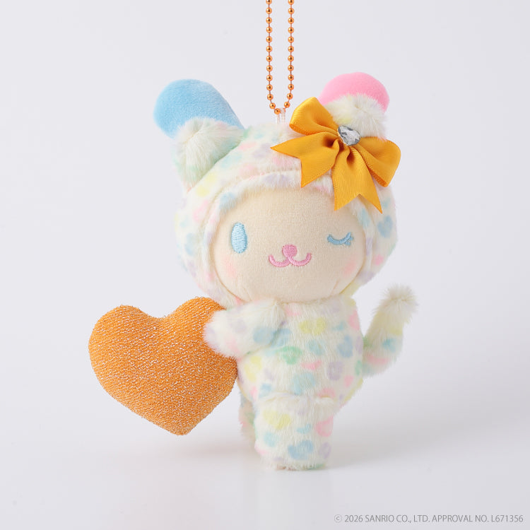 [USAHANA] "Sanrio Leopard Heart Boa" Plush Keychain