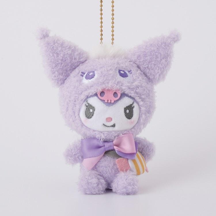 [KUROMI] "Sanrio Narikiri Monster Munyugurumi" Plush Keychain