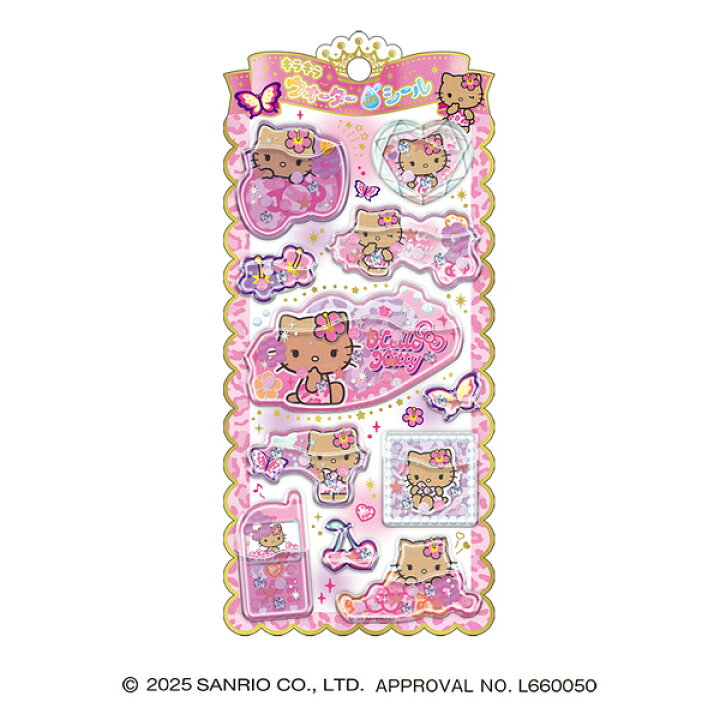 [HELLO KITTY / SUNTAN] "Sanrio Sparkling Water-in" Sticker Sheet