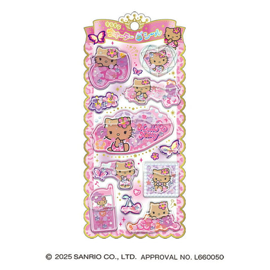 [HELLO KITTY / SUNTAN] "Sanrio Sparkling Water-in" Sticker Sheet