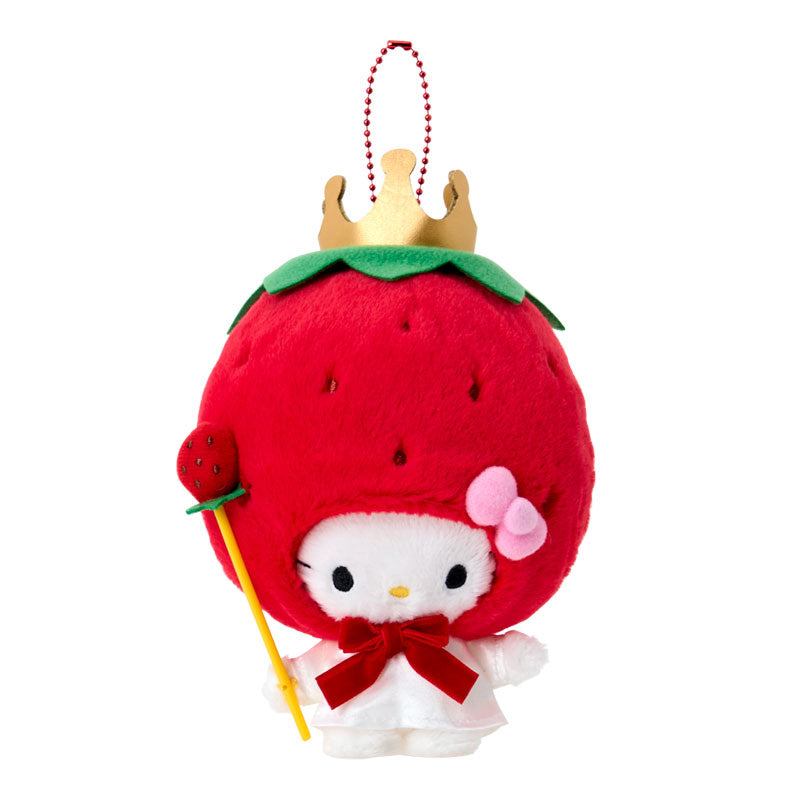 [HELLO KITTY] "Sanrio Become Strawberry King" Plush Keychain