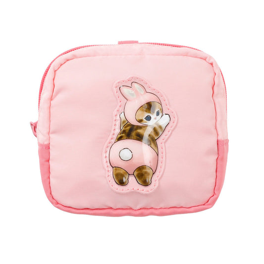 [PINK] "Mofusand Pukkuri Applique Embroidered" Pouch