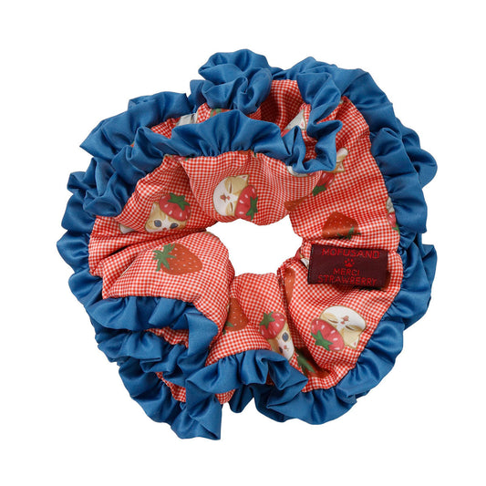 [BLUE] "Mofusand MERCI STRAWBERRY" Scrunchie