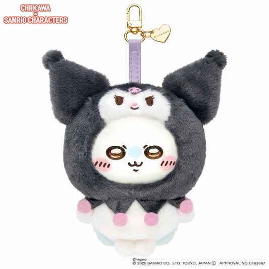 [KUROMI / MOMONGA] Kiramekko "Chiikawa x Sanrio" Plush Pendant