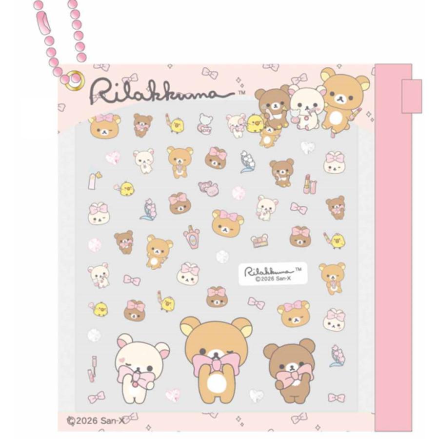 [RIBBON] "Rilakkuma" Mini Sticker Sheet & Slider Case Keychain