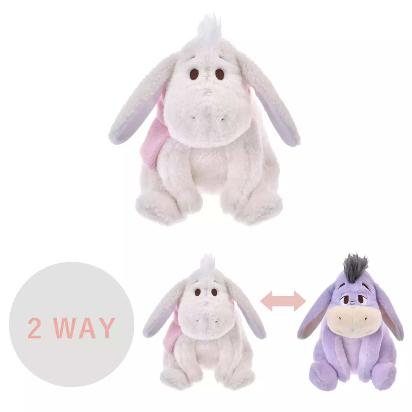 [EEYORE] "WHITE POOH 2WAY" Plush