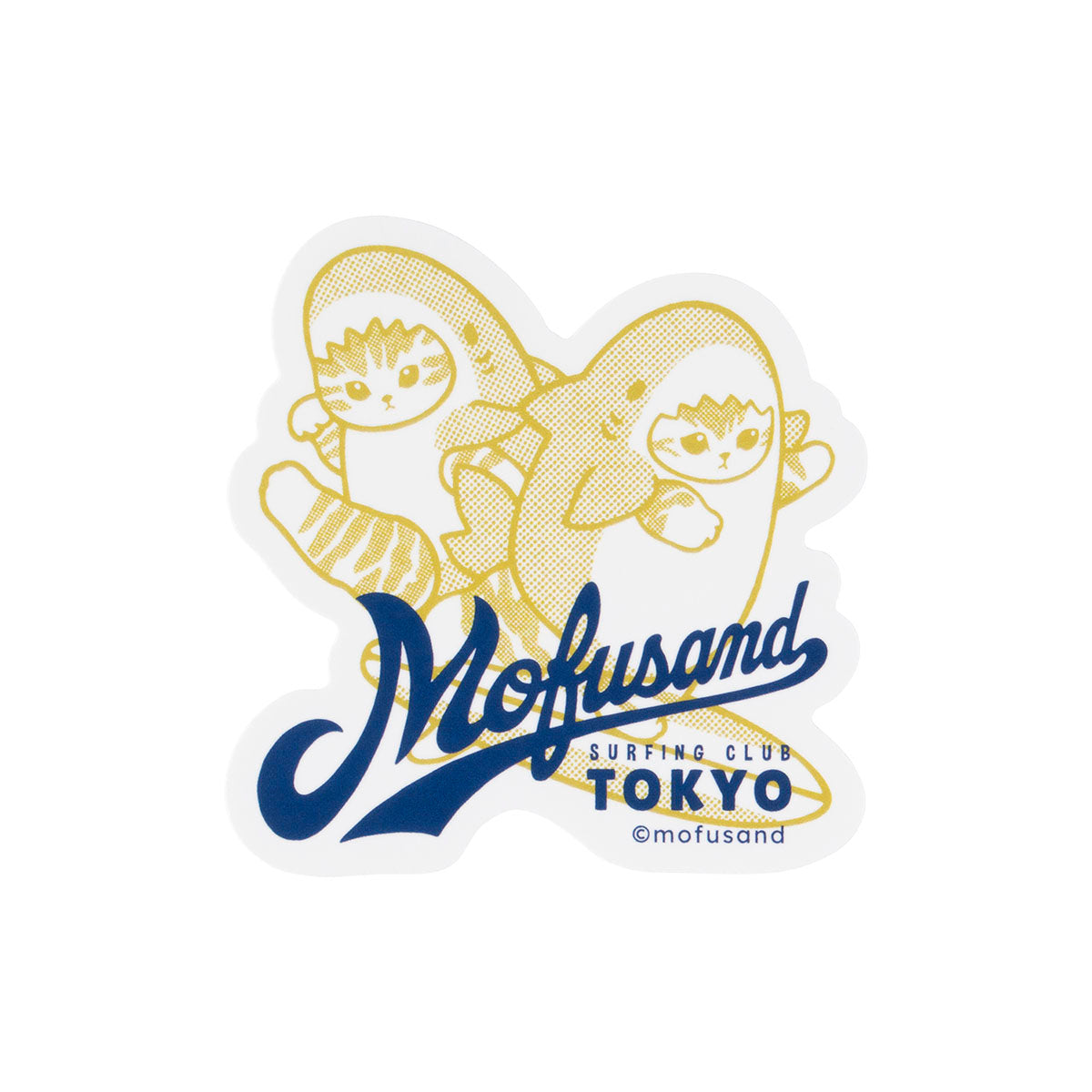 [SURFING CLUB TOKYO] "Mofusand BOARD SHARK!" Die-Cut Sticker