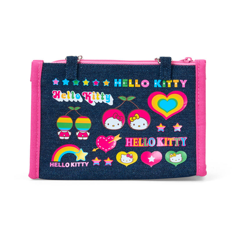[HELLO KITTY] "Sanrio Heart Pounding Heisei Girls" Denim Pouch